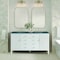 James Martin Vanities 60'' Double Vanity, Bright White w/ 3 CM Parisien Bleu Quartz Top 485-V60D-BW-3PBL - alternate 2